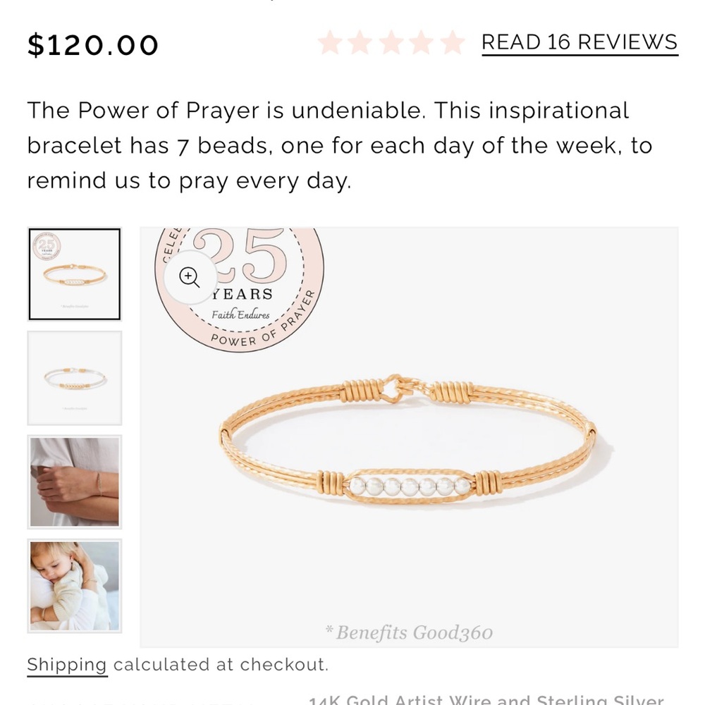 Gold Prayer Bead Bracelet with White Accents — Inspirational Everyday Jewelry